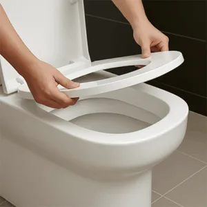One piece commode fitting