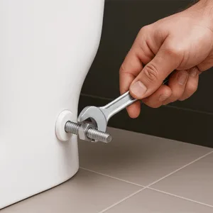 One piece commode fitting